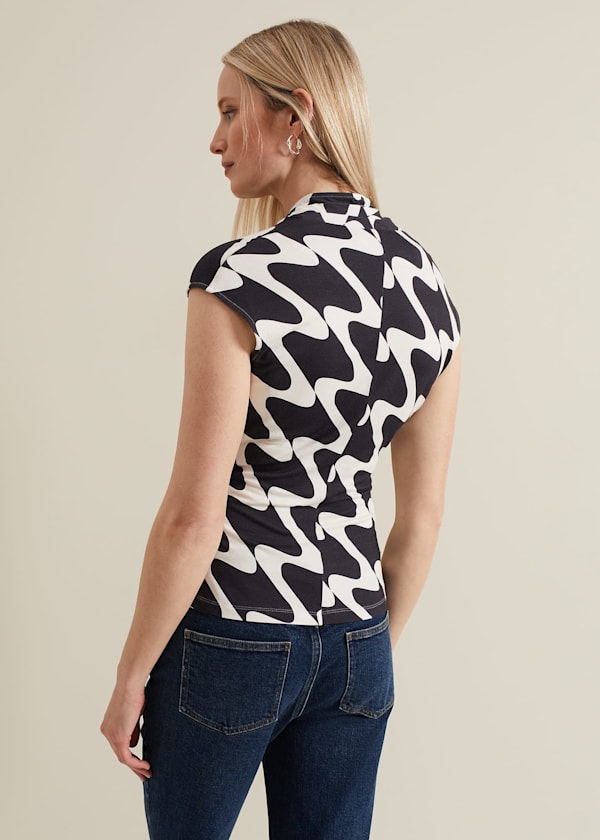 Maleah Printed Wrap Top