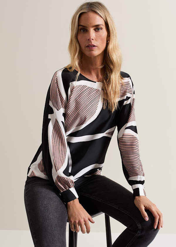 Alora Swirl Print Top