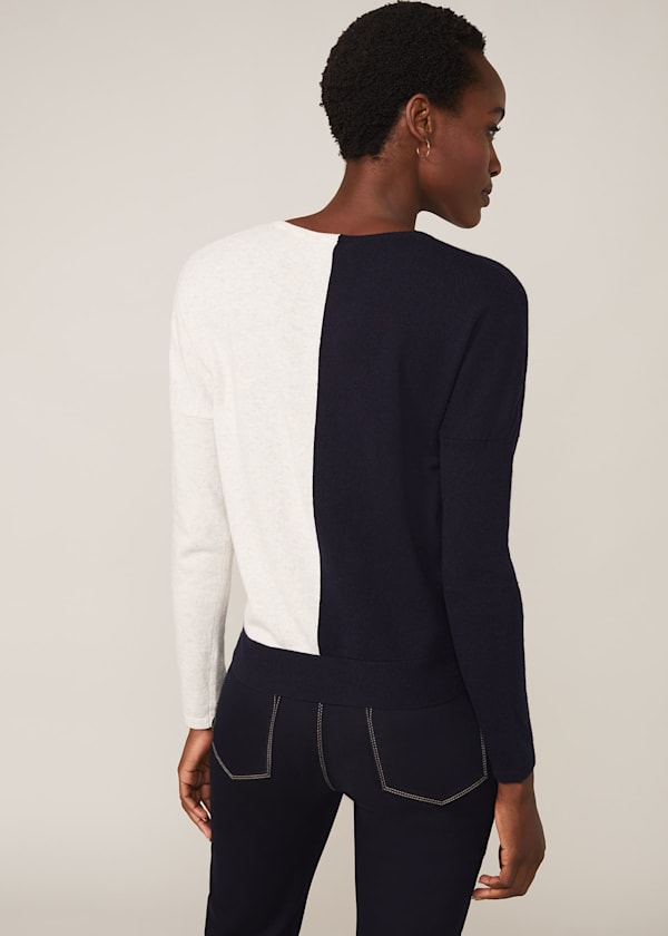 Maliah Colourblock Wrap Knit Top