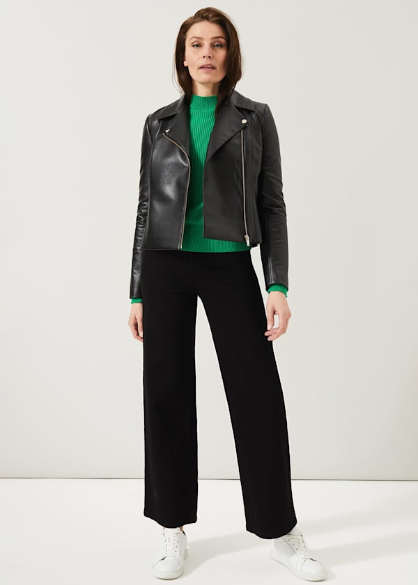 Wendie Faux Leather Jacket outfit