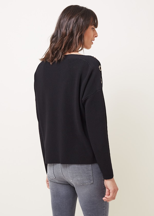 Mimi Textured Eyelet Detail Fine Knit Jumper