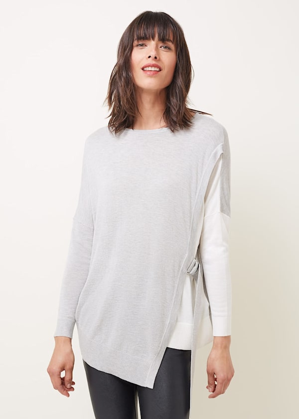 Karina D-Ring Colourblock Fine Knit Jumper