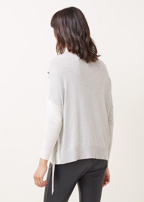 Karina D-Ring Colourblock Fine Knit Jumper