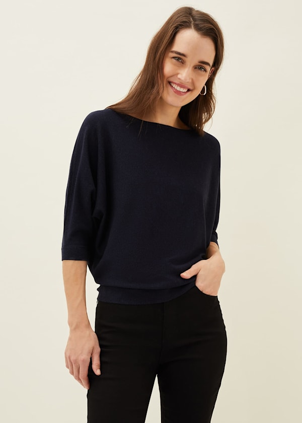 Cristine Batwing Fine Knit Jumper