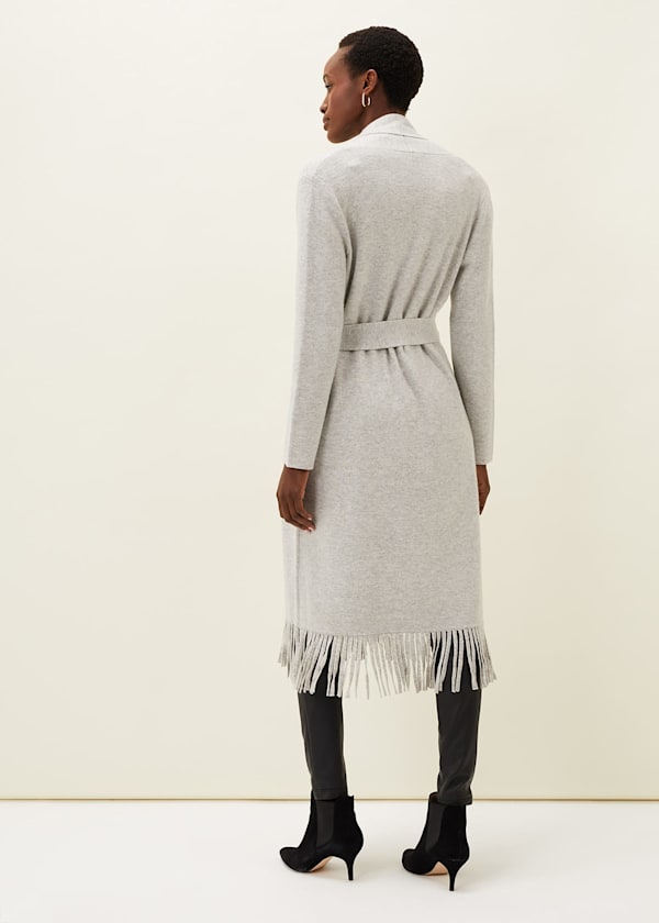Debbie Tassel Trim Maxi Cardigan