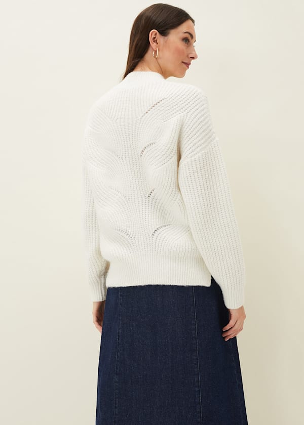 Ruby Fluffy Decorative Open Stitch Jumper
