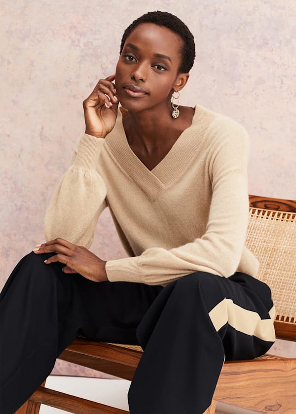 Ophelia Wool Cashmere V Neck Jumper