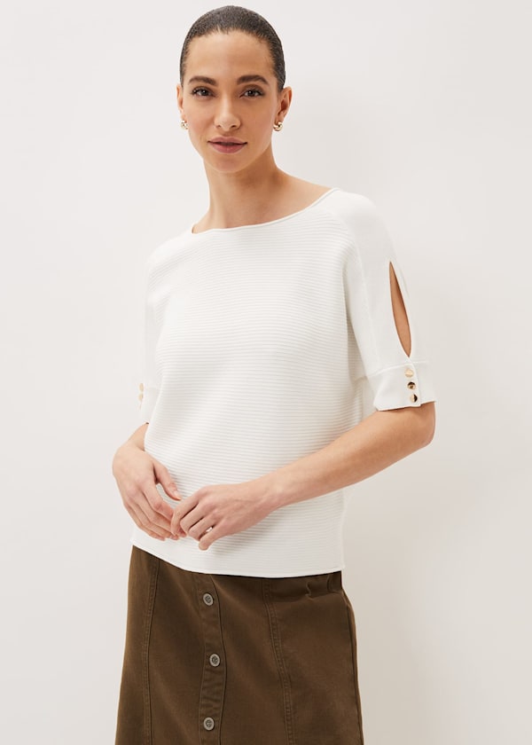 Alma Texture Cutout Sleeve Jumper