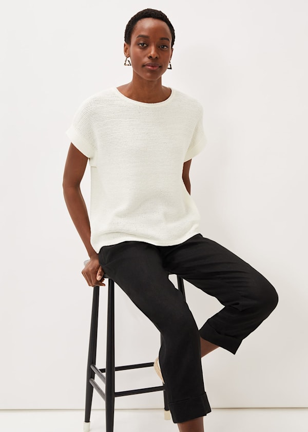 Lisa Ribbed Short Sleeved Jumper