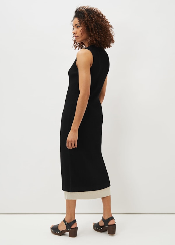 Kourtney Maxi Ribbed Sleeveless Cardigan