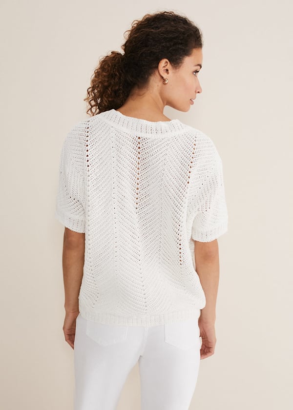 Avas Crochet Knit Top