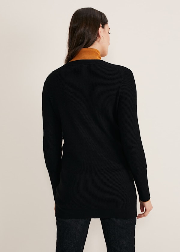 Camille Ribbed Longline Cardigan