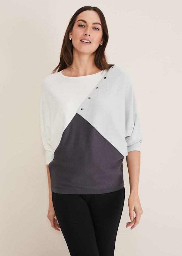 Tessa Colour Block Button Knit