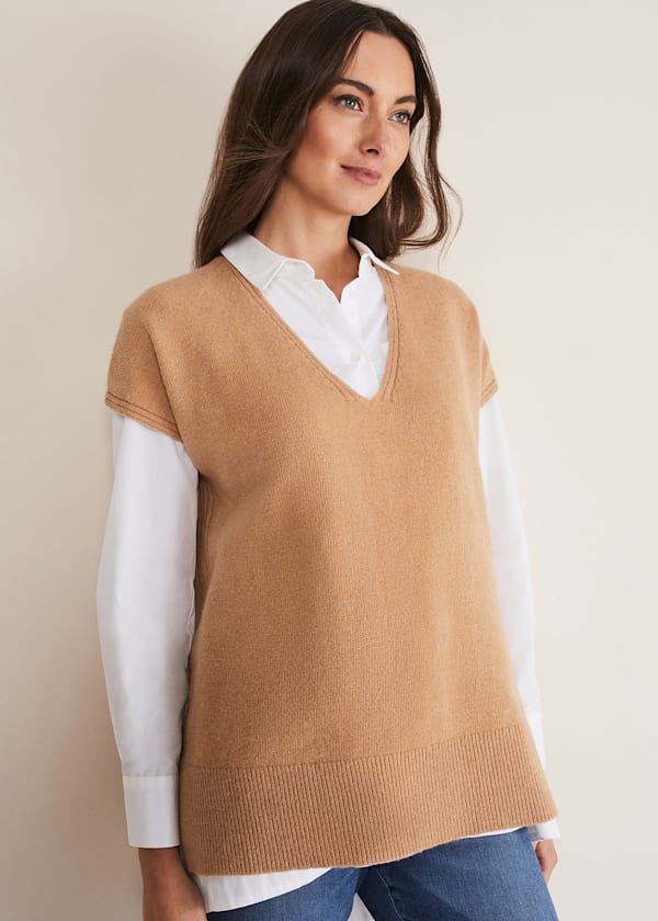 Safin V Neck Wool Blend Knitted Tabbard