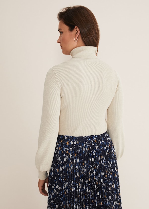 Gwyneth Balloon Sleeve Lurex Jumper