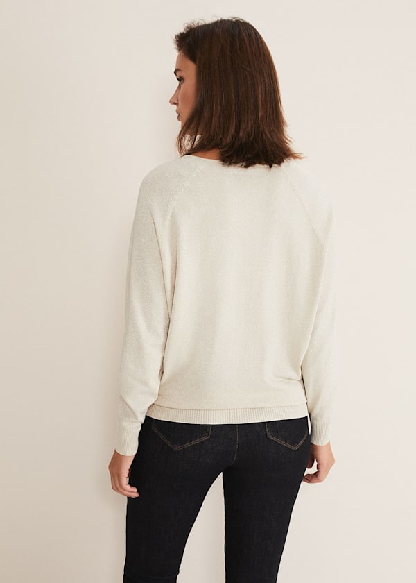 Senita V Neck Lurex Jumper