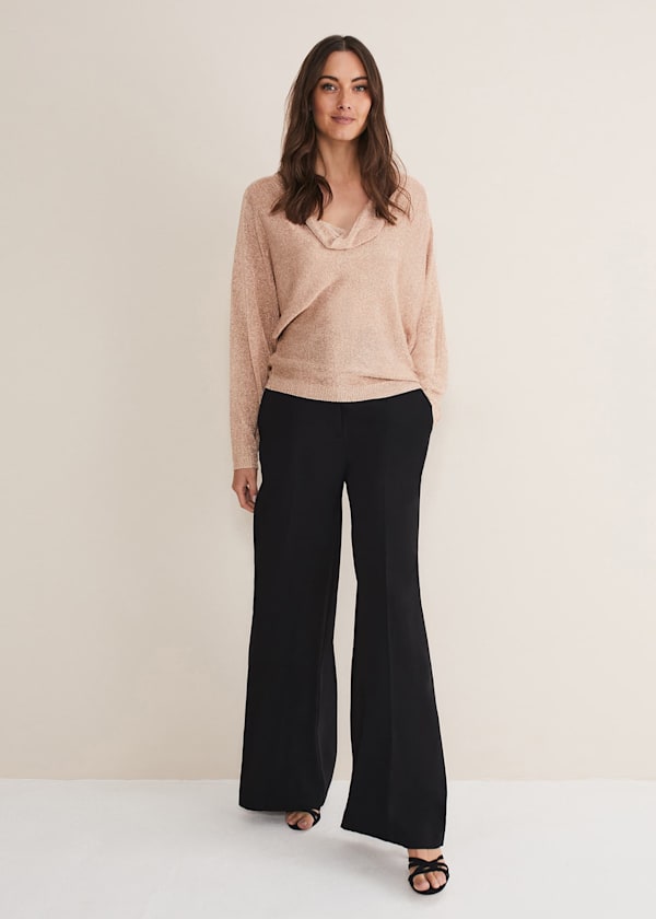 Malti Metallic Cowl Neck Knit