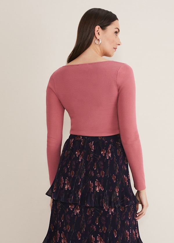Azura Sweetheart Neck Knit Top