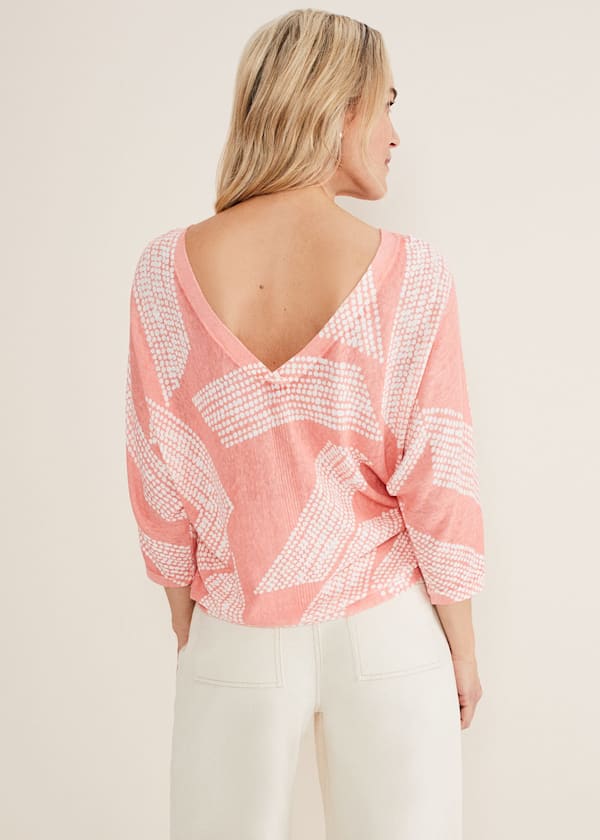 Emma Diagonal Dot Print Knit