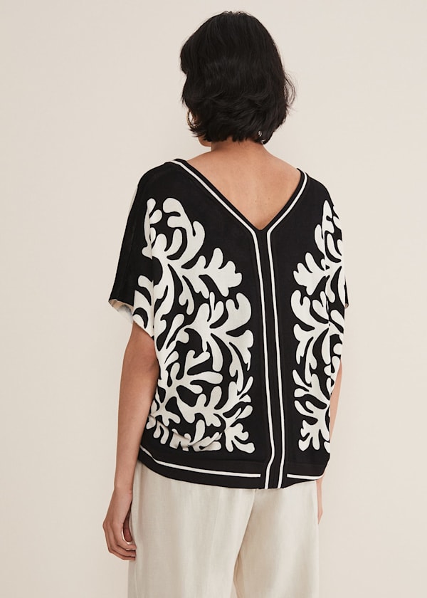 Natalie V Neck Printed Top