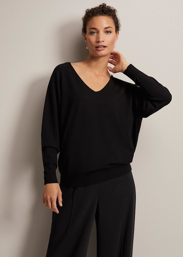 Senita Fine Knit V-Neck Jumper