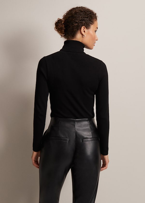 Gwyneth Black Roll Neck Jumper