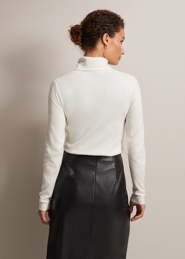 Gwyneth Ivory Roll Neck Jumper
