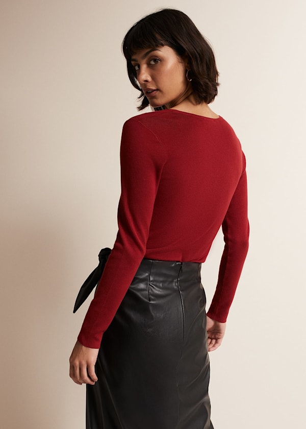 Molla Red V-Neck Top