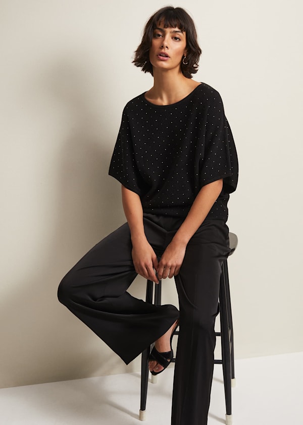 Gill Black Embellished Jumper