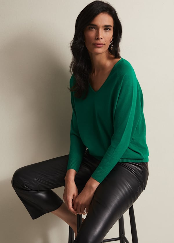 Senita Fine Knit V-Neck Jumper