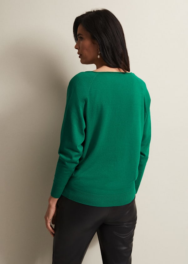 Senita Fine Knit V-Neck Jumper