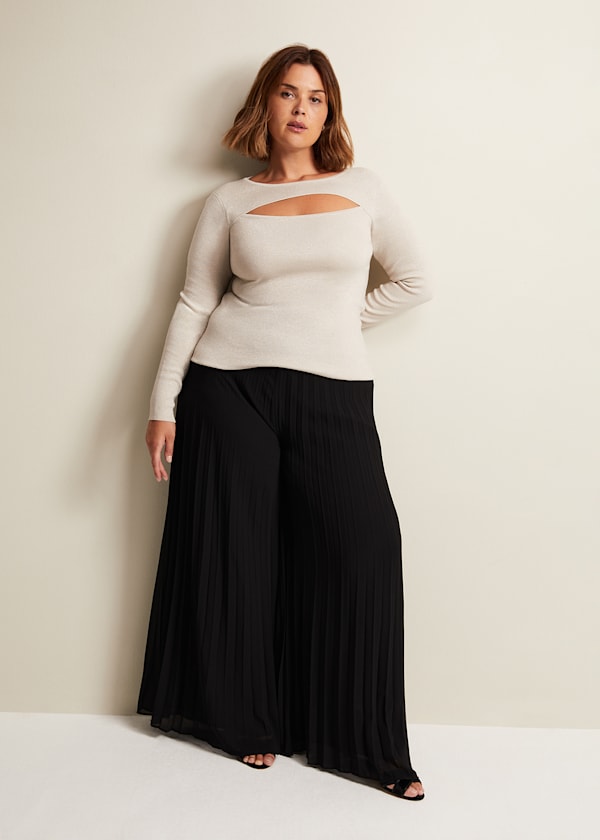 Ciara Cut Out Shimmer Knitted Top