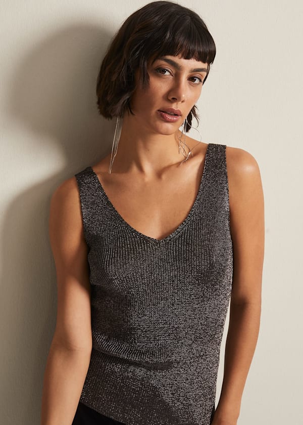 Cassia Metallic Knitted Vest