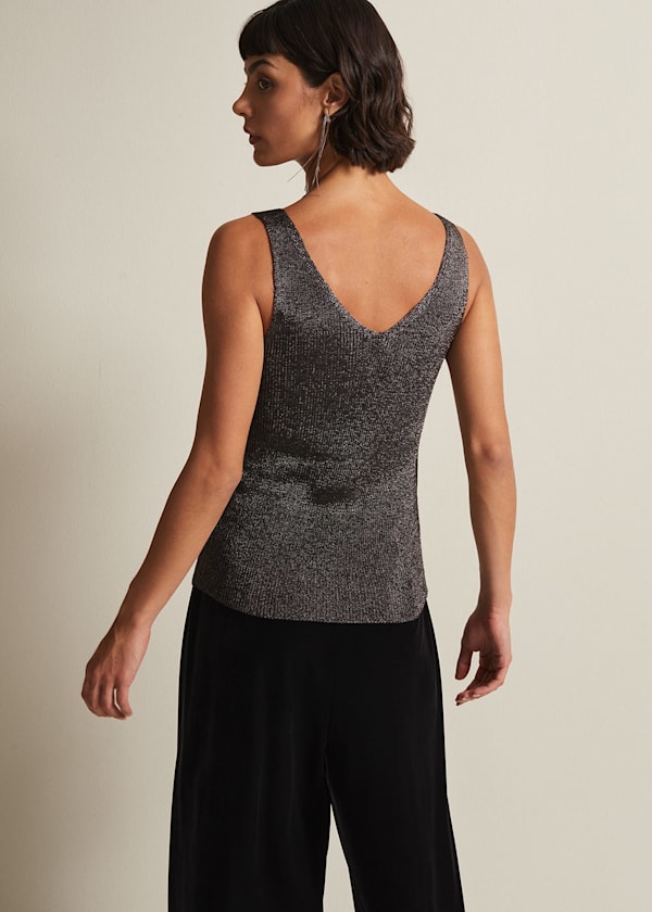 Cassia Metallic Knitted Vest