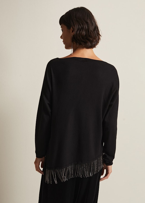 Mellia Fine Knit Diamante Top