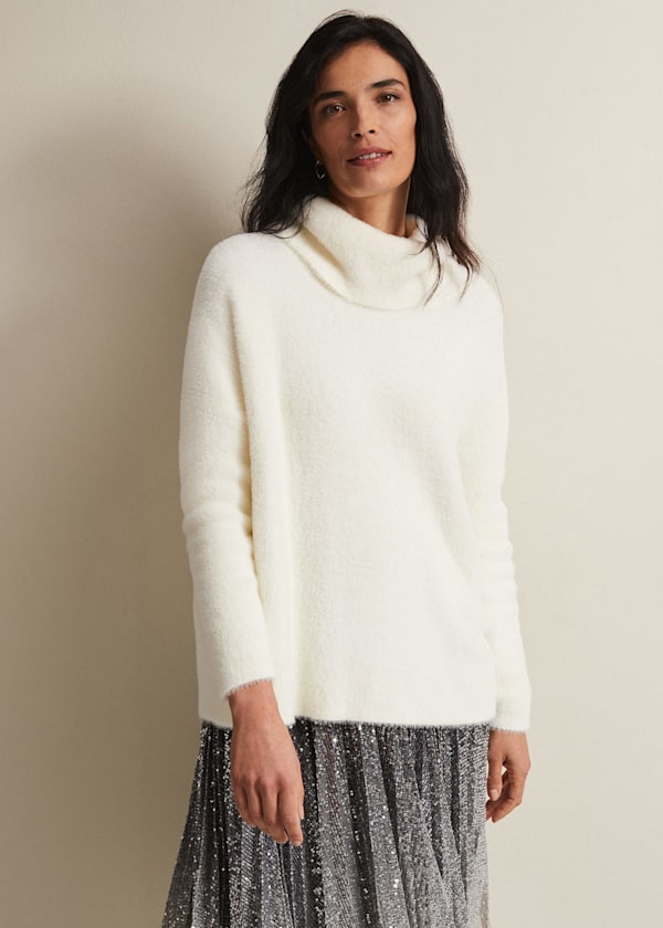 Natalia Fluffy Roll Neck Knit