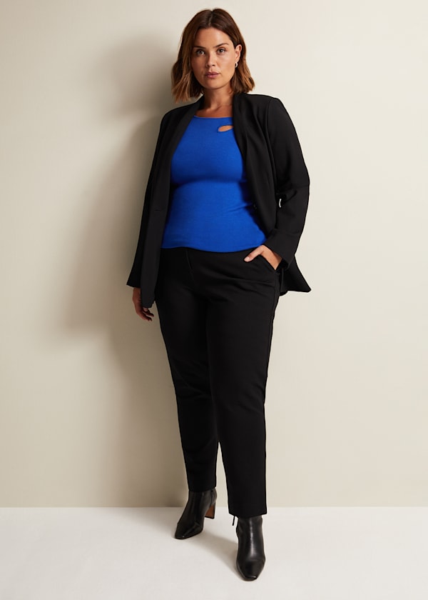 Wren Blue Cut Out Knitted Top
