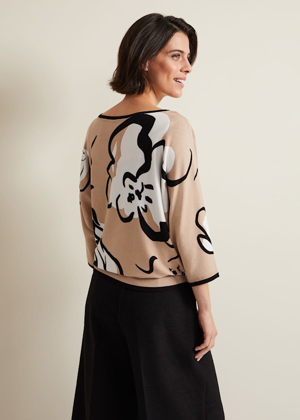 Laurie Ink Floral Knitted Top