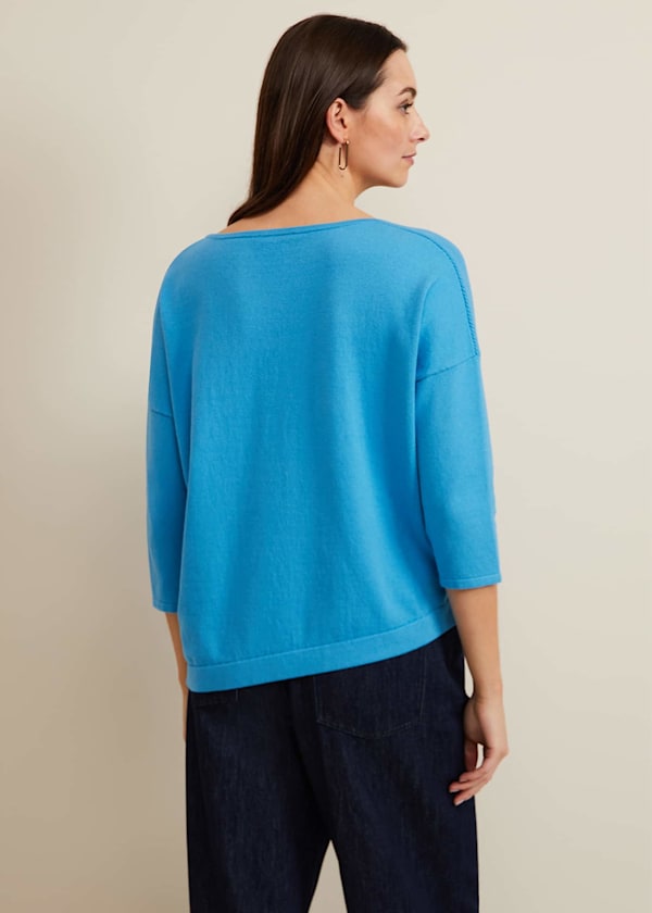 Georgia Ribbed Asymmetric Button Jumper