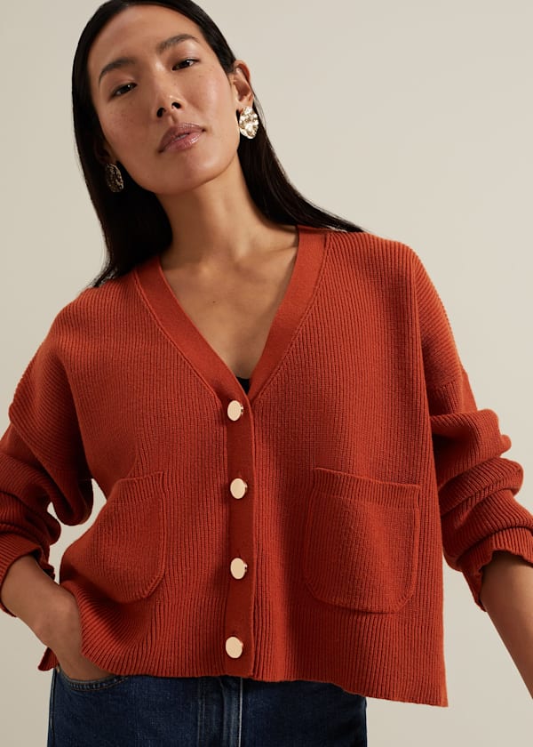 Anna Button Ribbed Cardigan