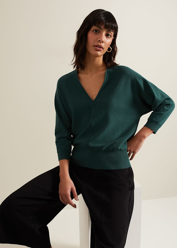 Gina V Neck Batwing Jumper