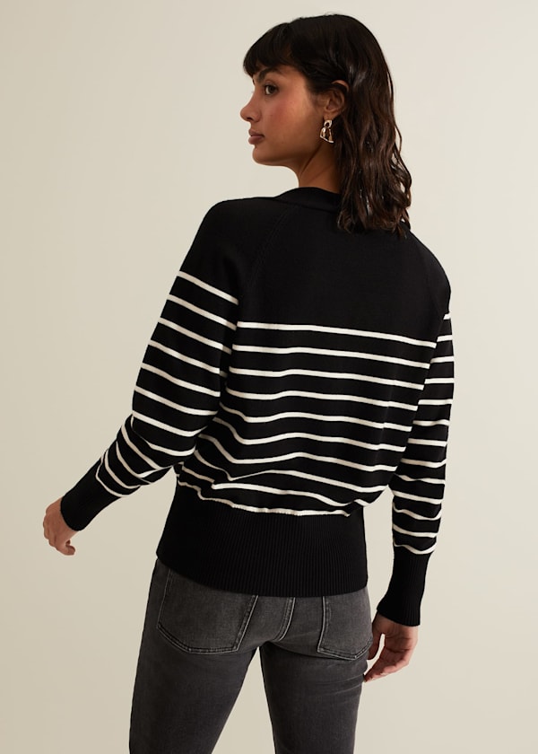 Nina V Neck Stripe Cardigan