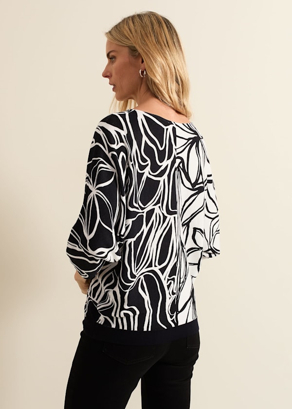 Ava Floral Print Colour Block Jumper