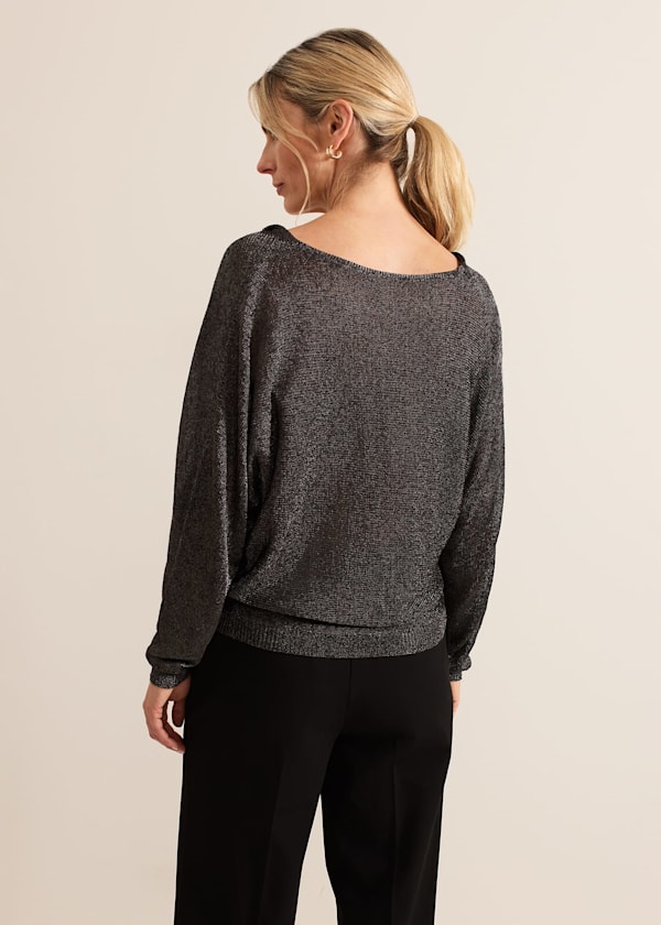 Malti Metallic Cowl Neck Knit