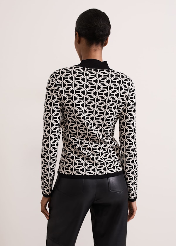 Callie Chain Jacquard Fitted Top