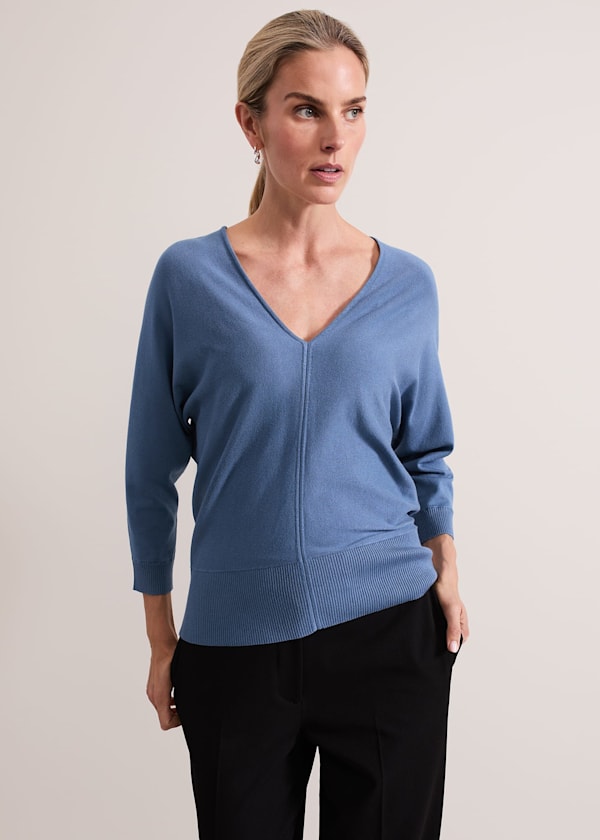 Gina V Neck Batwing Jumper