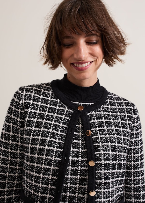 Tiffany Lurex Check Cardigan