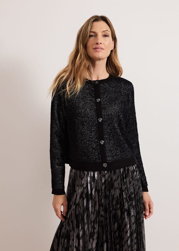 Javina Fluffy Lurex Cardigan