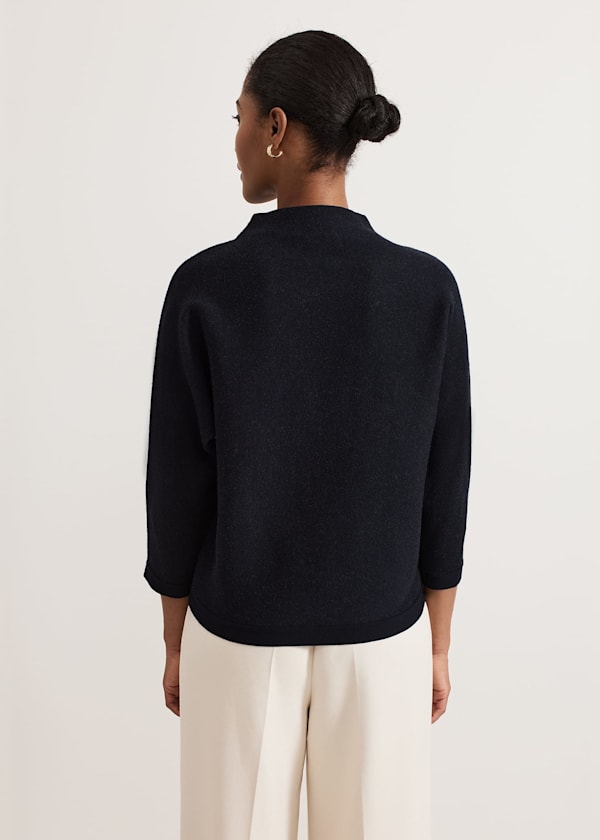 Bessie Blue Floral Placement Knit
