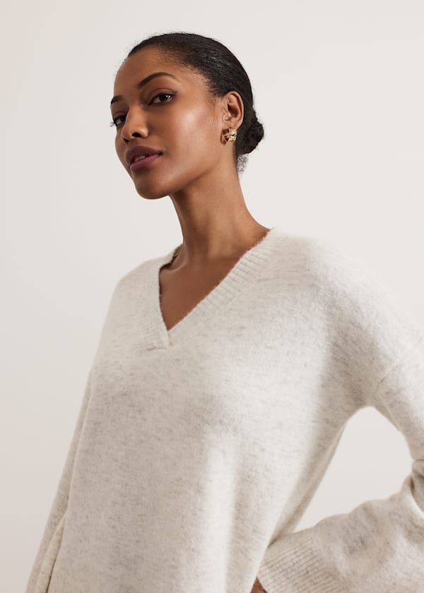 Olivia V Neck Alpaca Jumper